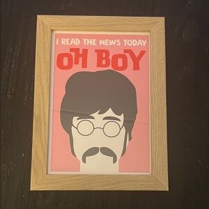 Framed PopTart Print - The Beatles John Lennon I Read The News Today OH BOY!